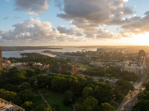 View over Hyde Park towards Sydney Harbour