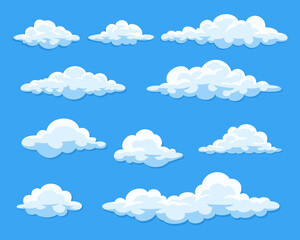 Set of cartoon clouds