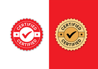 Certified stamp in rubber style, red round grunge Certified sign, rubber stamp on white, vector illustration	