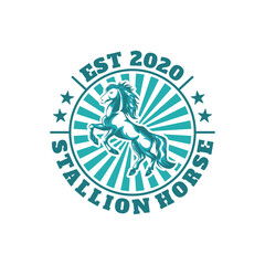 Stallion horse logo template design