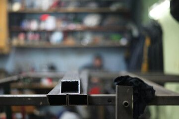 Photos of metal blanks in the workshop