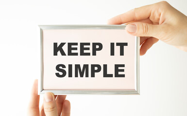 Executive Holding card with Message Saying-Keep it simple