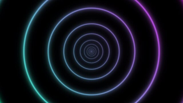  circle neon abstract pattern color geometric background 4k video	
