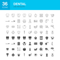Dental Line Web Glyph Icons