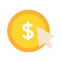 Isolated money button shop online digital marketing colorful icon in white background- Vector