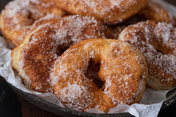 Moroccan hanukkah donuts. Jewish holiday Hanukkah concept and background
