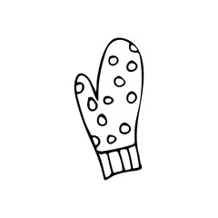 Doodle mitten icon in vector. Hand drawn mitten icon in vector.