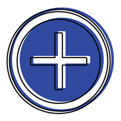 Fototapeta premium Isolated add button online digital marketing colorful icon in white background- Vector