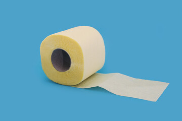  roll of toilet paper on a blue background.