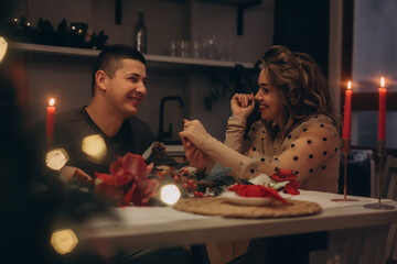 happy couple celebrating new year
