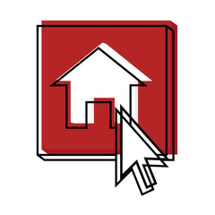 Isolated home button shop online digital marketing colorful icon in white background- Vector