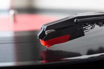 Stereo turntable analog retro vintage. Gramophone, audio system