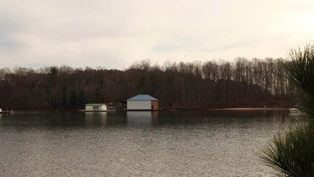 Yacht cruising at the lake