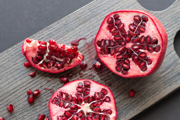 Sliced Red Pomegranate