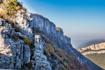 Landscape of Vercors in France - view of Combe Laval, Col del la Machine