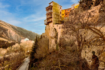 panoramic view of the cliffs and the town of Cuenca. Spain - 394759933