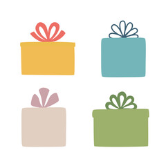 Set boxes. Silhouette of a gift box. It is well suited for attracting attention on advertising flyers