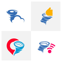 Set of Tornado logo vector template, Creative Twister logo design concepts, icon symbol, Illustration