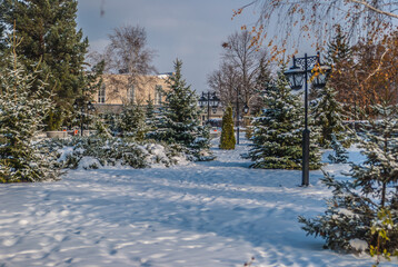 winter in Russia, Belgorod region, Alekseevka city