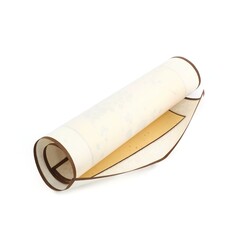 Scroll of craft paper isolated on a white background