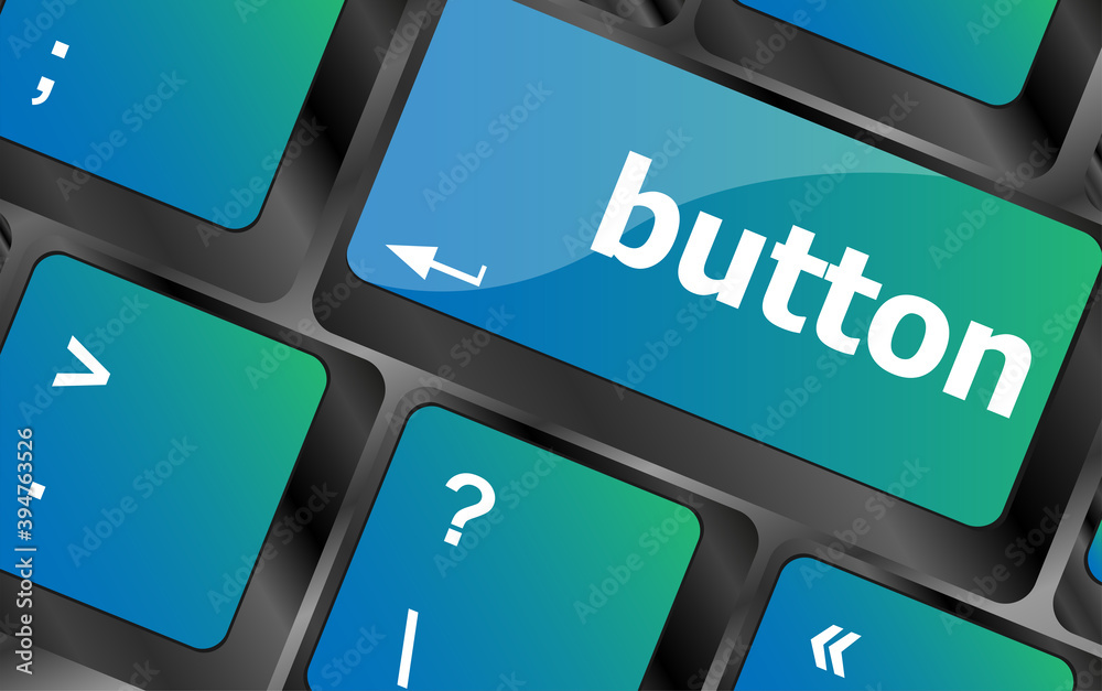 Poster button word on computer keyboard key