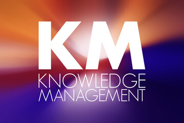 KM - Knowledge Management acronym, business concept background