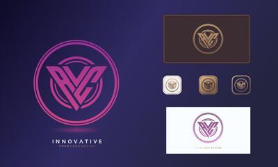 Letter RVC vector logo design, symbol vector illustration design template