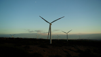 wind turbine with beautiful blue sky, Portoscuso,south Sardinia
