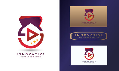 Letter S logo, video icon design, symbol vector illustration design template