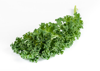 Obraz premium Kale leaf salad vegetable isolated on white background. Creative layout made of kale closeup.