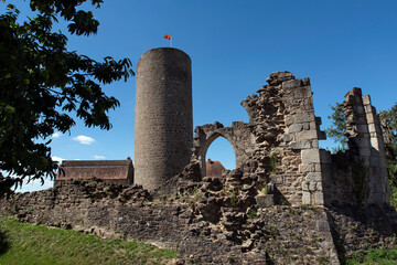 Remains of the castle of Châlus-Chabrol in Limousin, France
