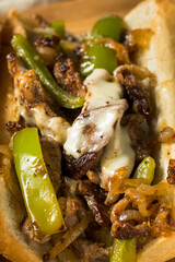 Homemade Philly Cheesesteak Sandwich