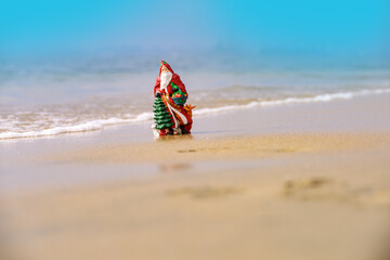 Christmas background, Santa Claus toy. Holiday and vacation concept.