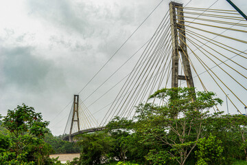 Ecuador, City of Lago Agrio-Nueva Loja. 
The Aguarico Bridge part of the Trans American Highway.