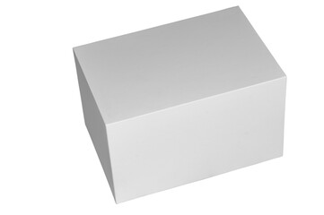 White box on a white background with gray gradients on the planes