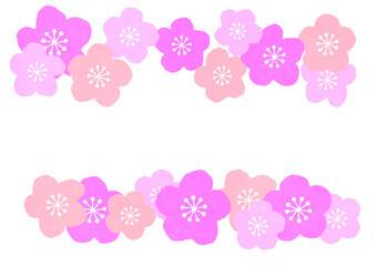 梅をモチーフにした年賀状にも使える背景素材