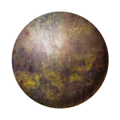 abstract planet of brown color. ball on a white background. art object for design. planet isolated on white background.