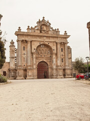 Fototapeta na wymiar first Gate of Monastery of the Carthusian Order placed at Jerez's city of the Frontier. Andalusia, Spain. Legendary place of foundation Andalusian (PRE) horse breed.