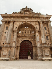 Fototapeta na wymiar first GAte of Monastery of the Carthusian Order placed at Jerez's city of the Frontier. Andalusia, Spain. Legendary place of foundation Andalusian (PRE) horse breed.