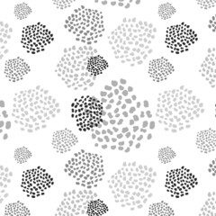 Seamless pattern with balls of dots, and an abstract pattern similar to spots on animal skins for textiles, upholstery, paper