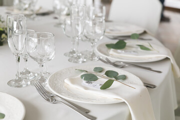 table set for a wedding reception