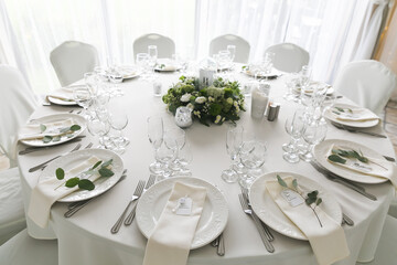 table set for a wedding reception