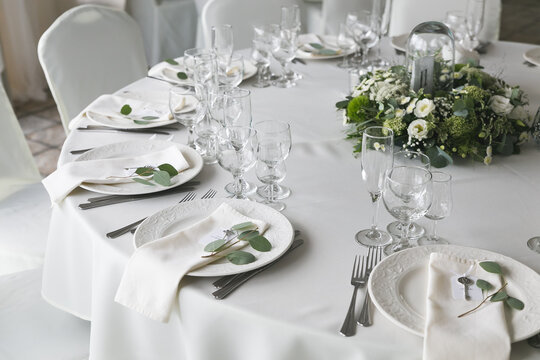 table set for a wedding reception
