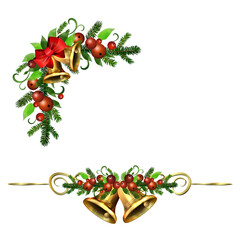 Christmas Holly brunches decoration vector