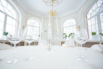 interior of a luxury restaurant - table setting