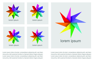 Vector illustration of 5 different colorful design elements