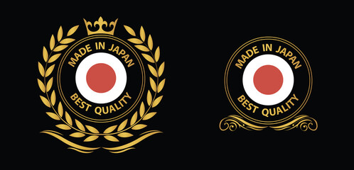 made in Japan vector stamp. badge with Japan flag	
