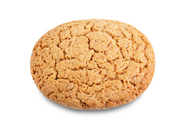 Fresh sweet healthy oatmeal cookies on a white isolated background