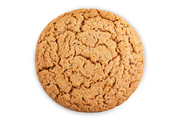 Fresh sweet healthy oatmeal cookies on a white isolated background