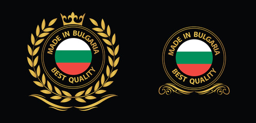 made in Bulgaria vector stamp. badge with Bulgaria flag	
